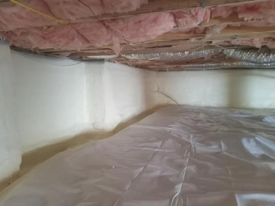 Crawl space encapsulation with closed-cell spray foam for Attic Insulation in Rockville Centre